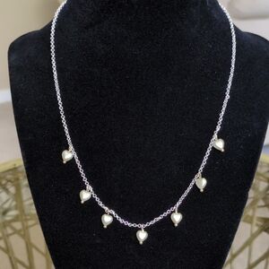 Alex and Ani Silver Necklace with Gold Heart Charms